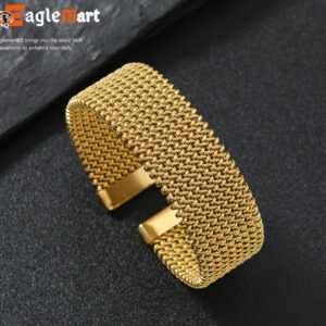 18k Gold plate European and American Hot-Selling Steel Wire Mesh Bracelet