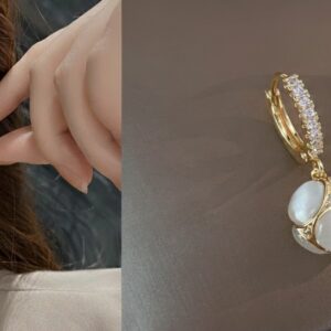 Light luxury cat's eye stone earrings 2025